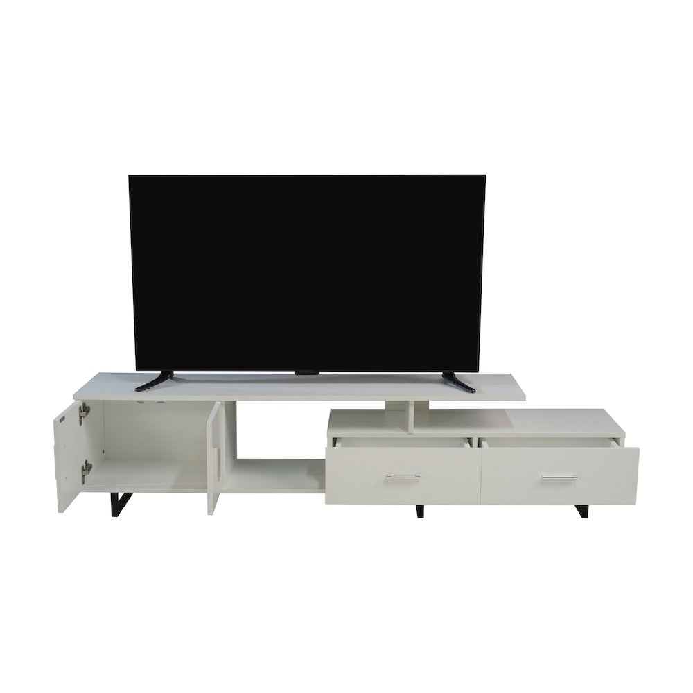 Avery Mid-Century Modern TV Stand with MDF Cabinet and Powder Coated Steel Legs. Picture 5