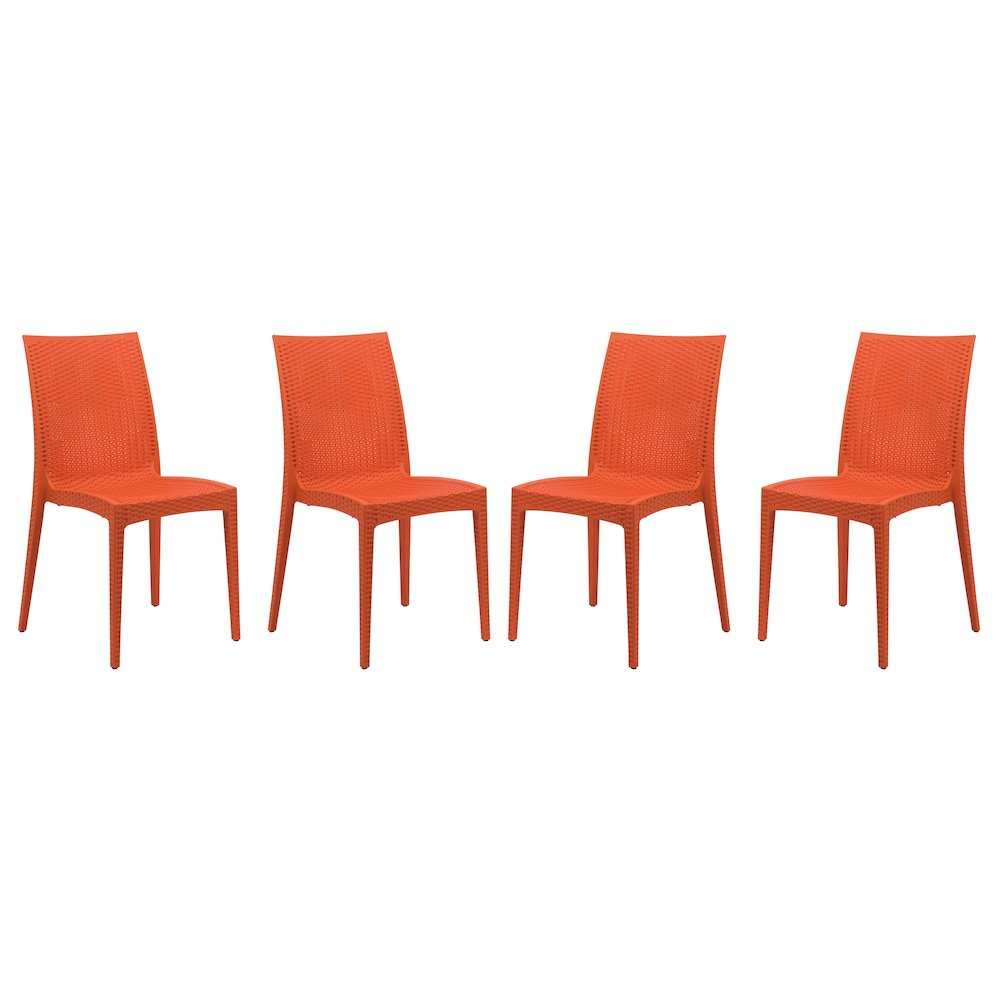 Weave Mace Indoor/Outdoor Dining Chair (Armless), Set of 4. Picture 1