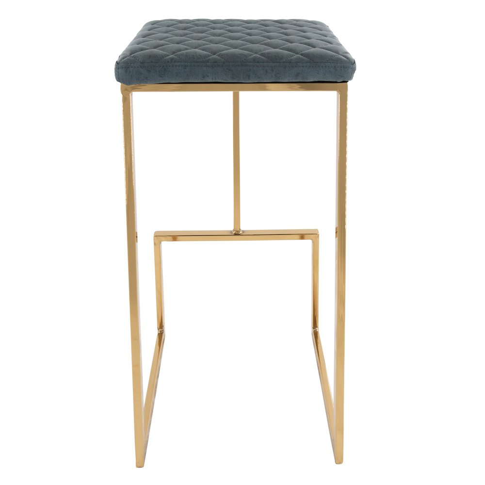 Quincy Quilted Stitched Leather Bar Stools With Gold Metal Frame. Picture 5