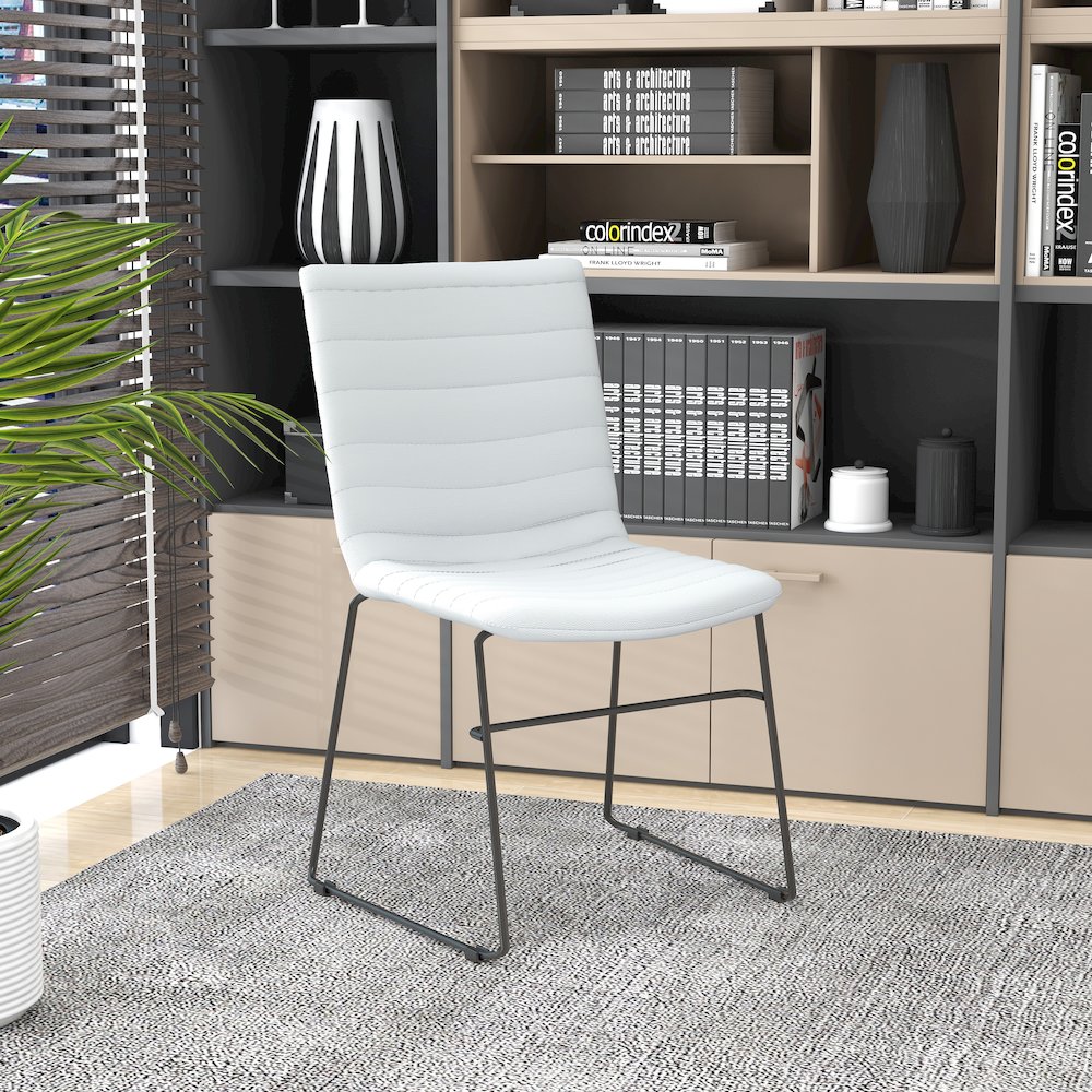 Zylar Series Office Guest Chair in White Leather. Picture 11