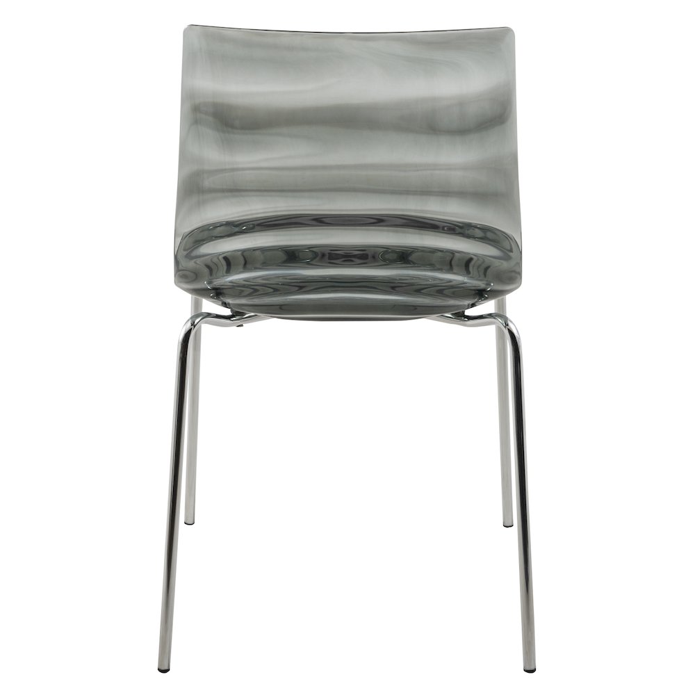 Astor Water Ripple Design Dining Chair in Black Base Trans BlackSeat. Picture 6