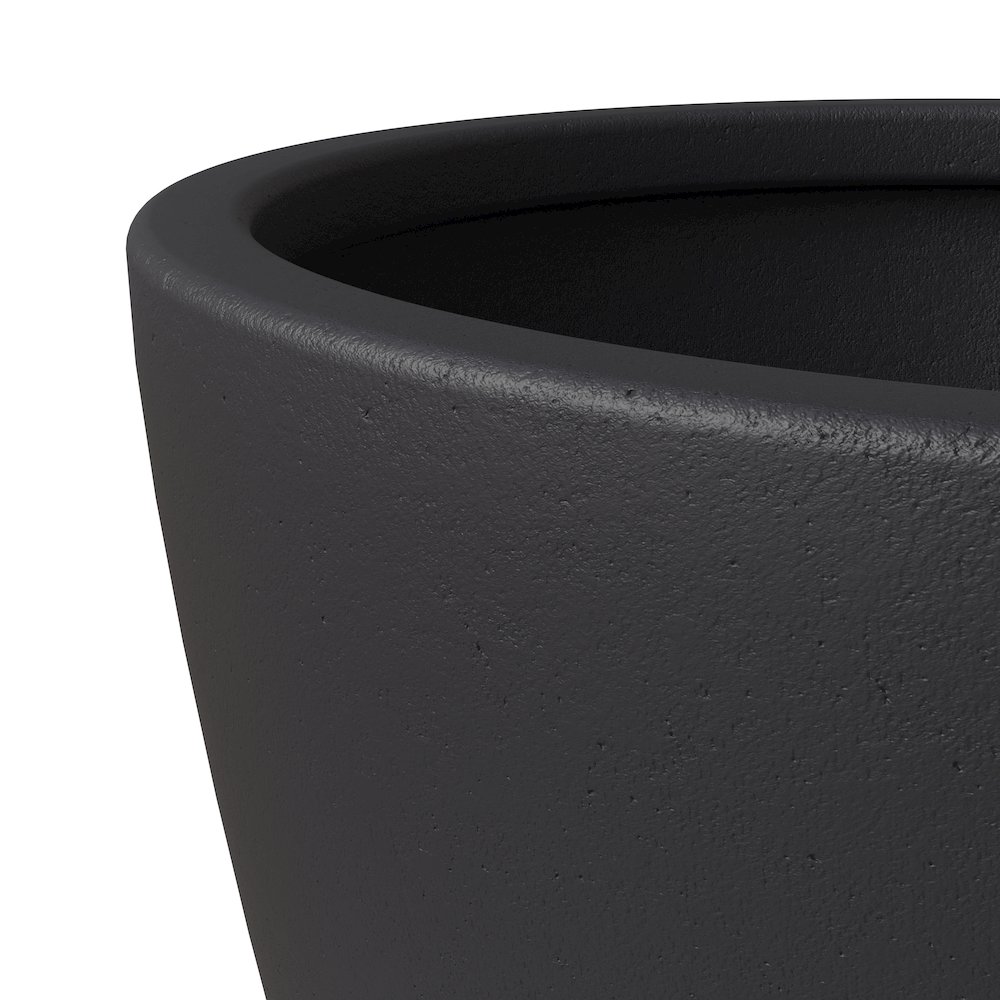 Dahlia Series Poly Stone Planter in Black 17.5 Dia, 13.6 High. Picture 9