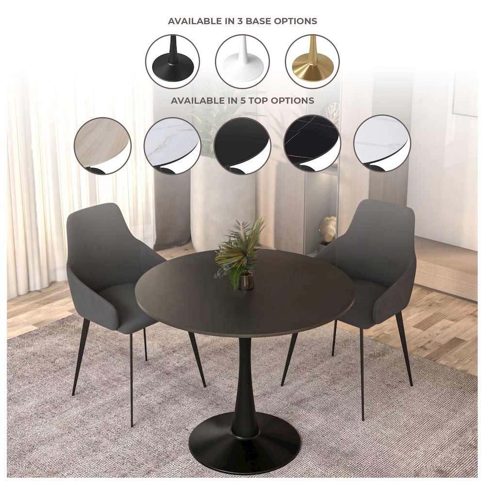 Bristol Mid-Century Modern Round Dining Table. Picture 28