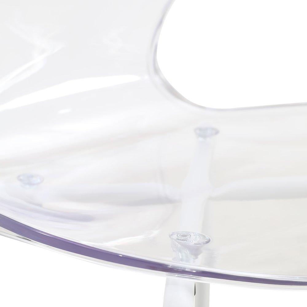 Modern Oyster Transparent Side Chair in White Base Set of 4. Picture 9