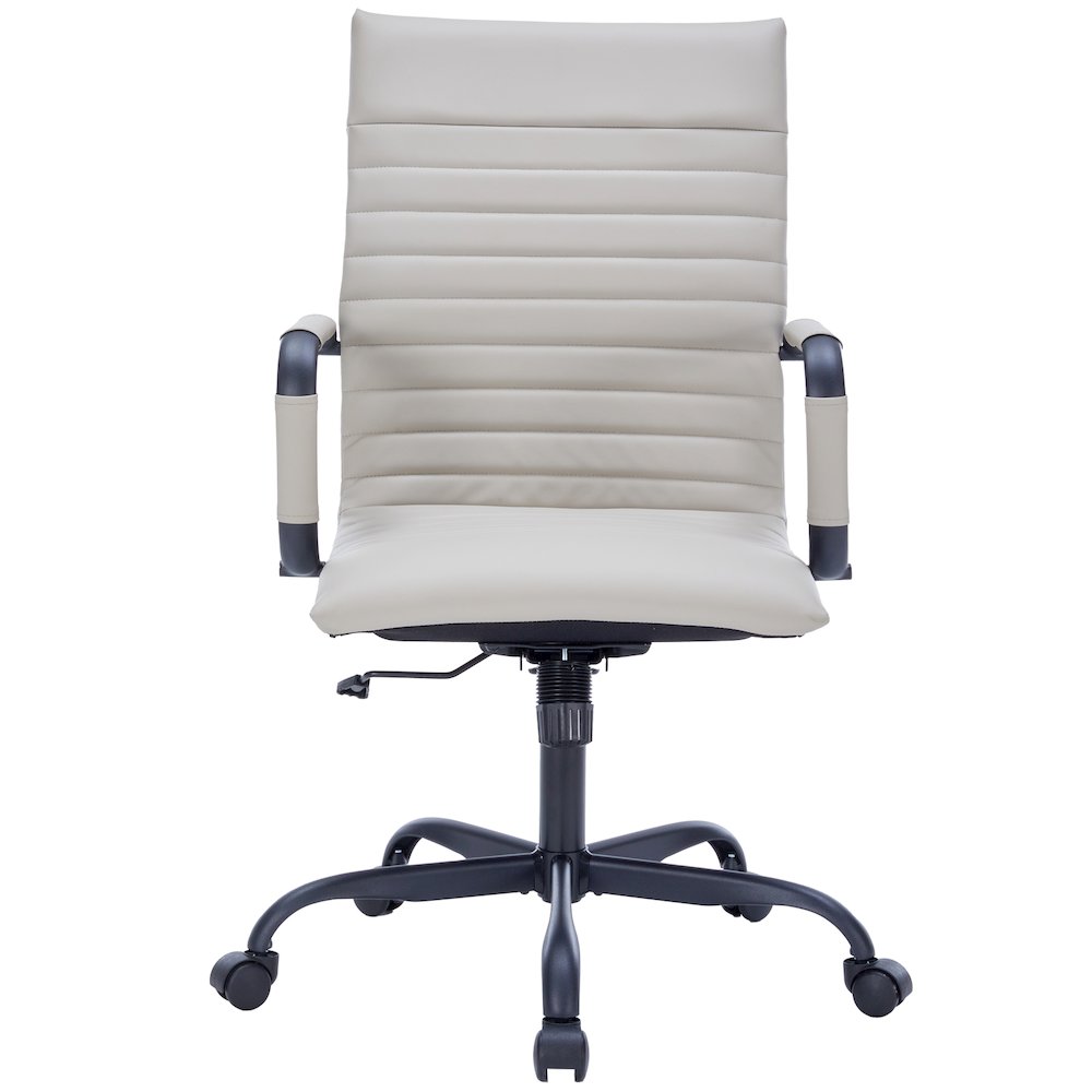 Harris Leather Home High-Back Office Chair in Tan With Black Frame. Picture 6