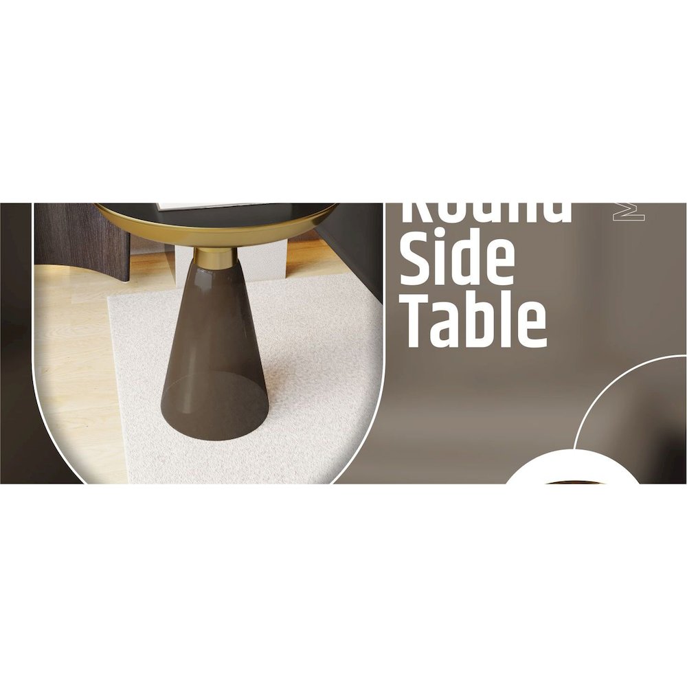 Hyalus Collection Glass Side table in Smoke. Picture 23