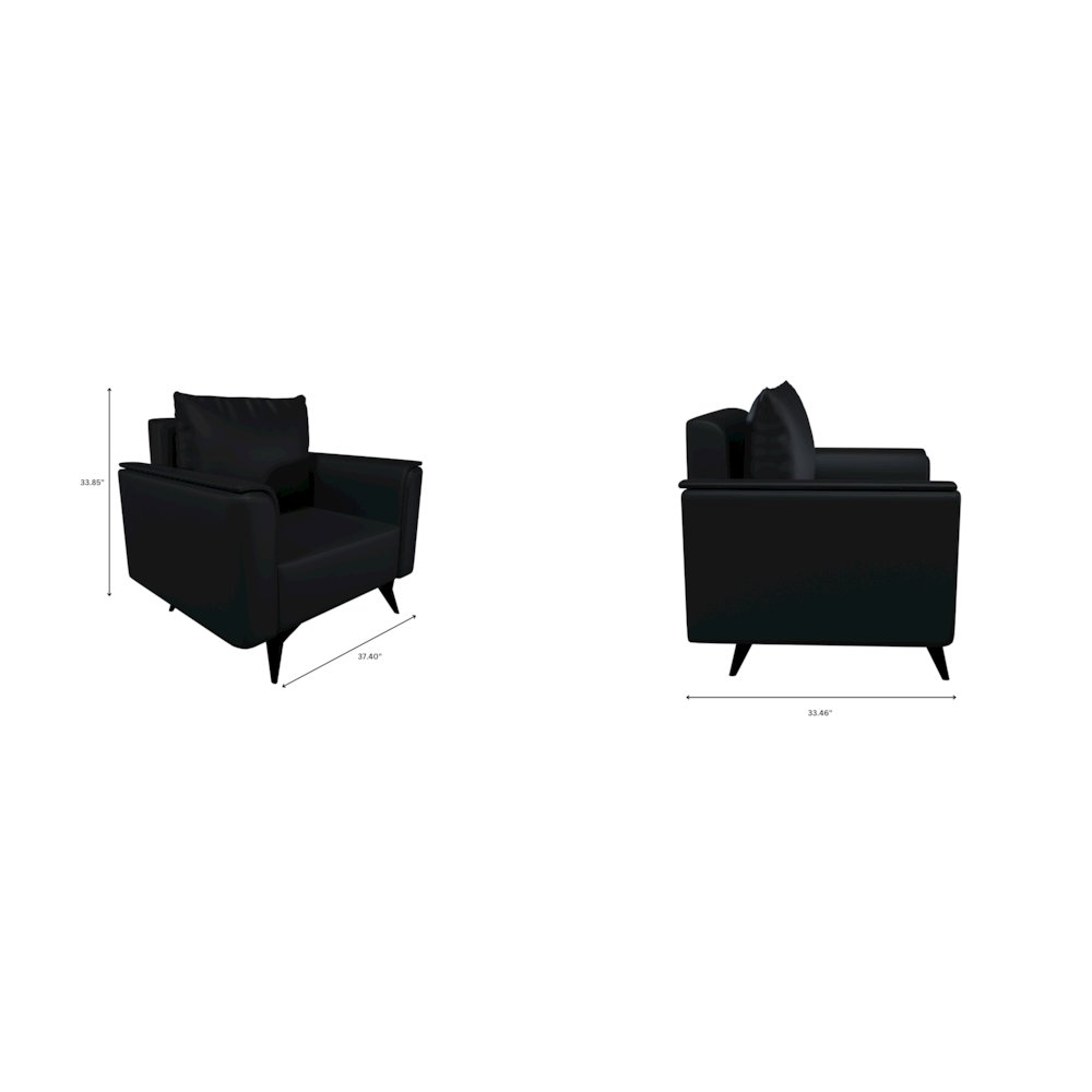 Rusk Collection Modern Single Seater Sofa In Black. Picture 18