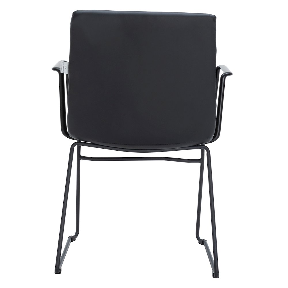 Zylar Series Office Guest Arm Chair in Black Leather. Picture 6