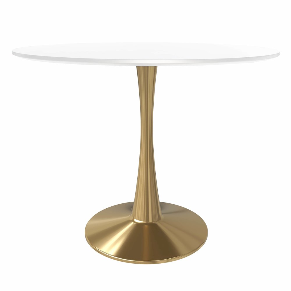 Bristol 35" round dining table Gold Base With White Top. Picture 11