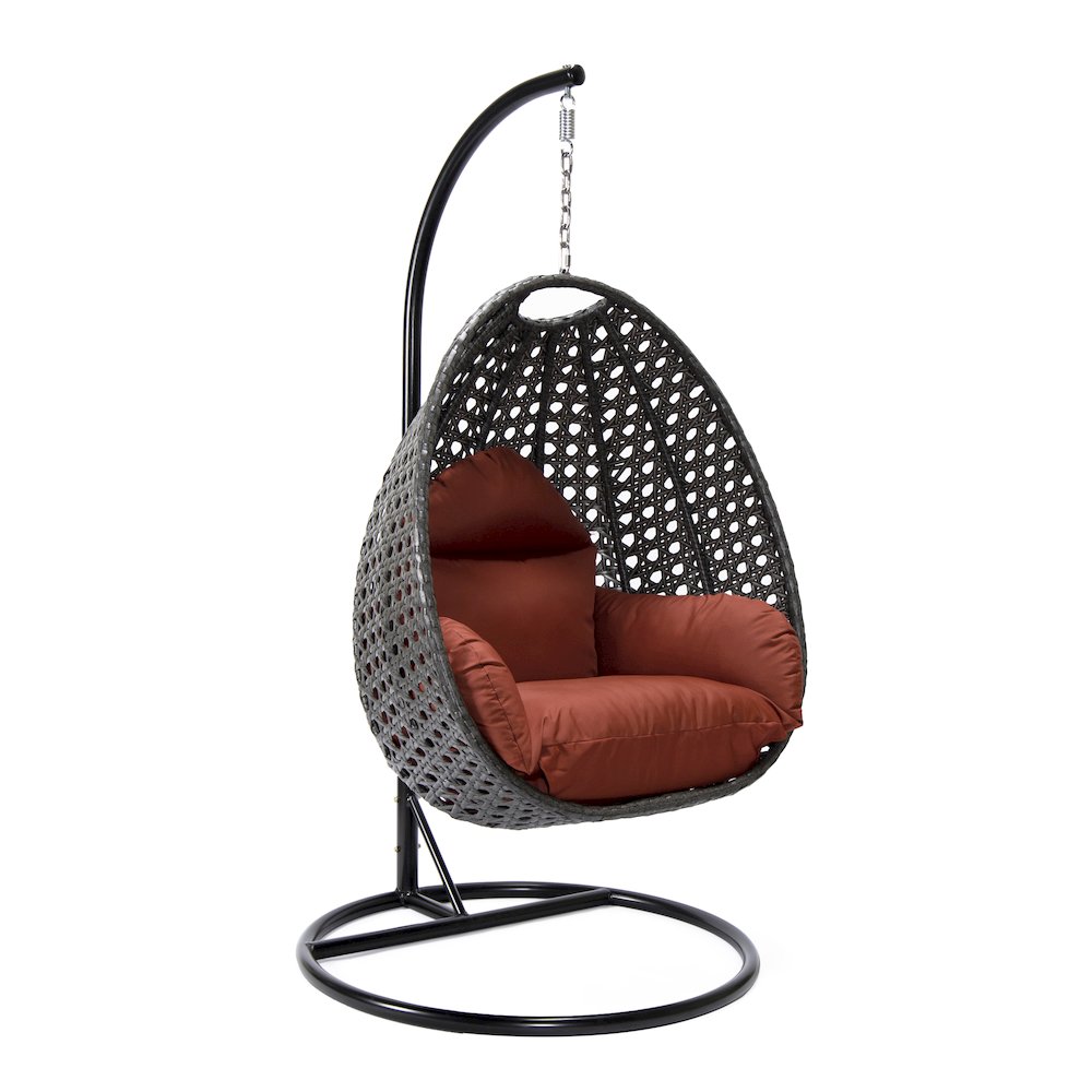 Charcoal Wicker Hanging Egg Swing Chair. Picture 1