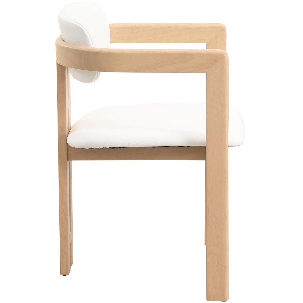 Velo Series Modern Dining Chair in Natrual Wood with White Seat. Picture 7