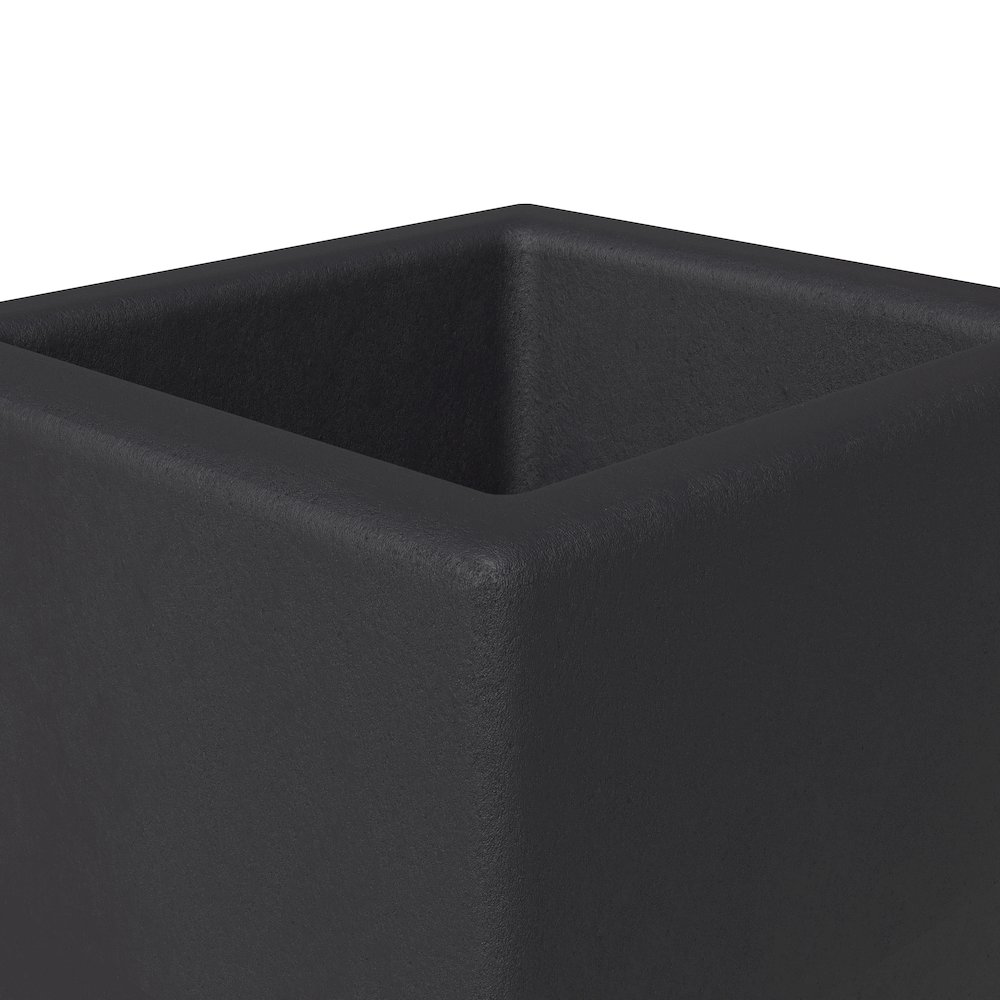 Terra Series Poly Stone Planter in Black 10.2" x 10.2" 23.6" High. Picture 10