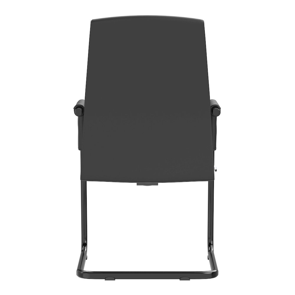 Evander Office Guest Chair in Black Leather. Picture 15