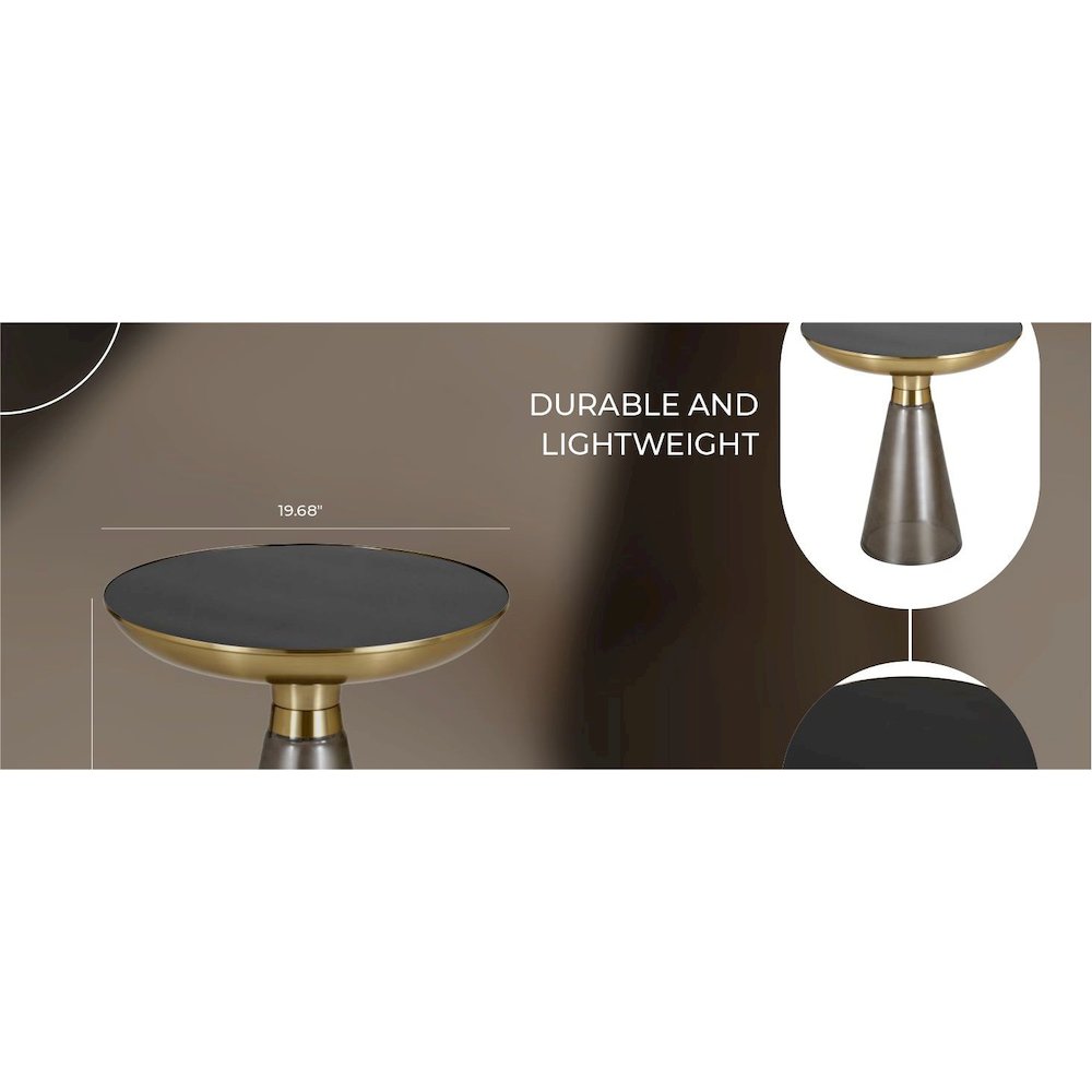 Hyalus Collection Glass Side table in Smoke. Picture 22