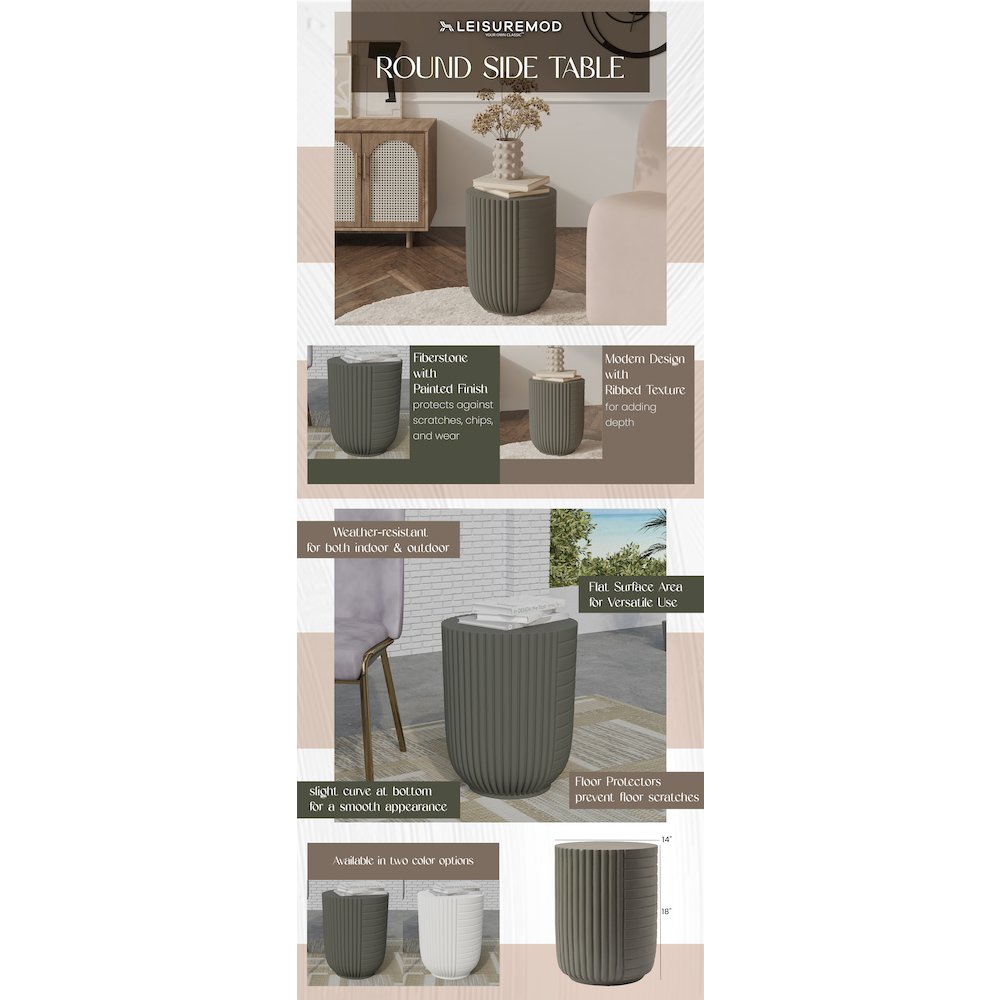 Modern Side End Table Trove Series In Green Grey. Picture 14
