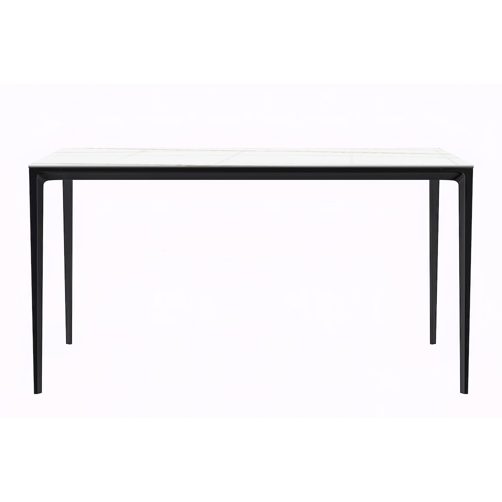 Avo Series Modern Dining Table Black Base, With 62 White/Gold Sintered Stone Top. Picture 52