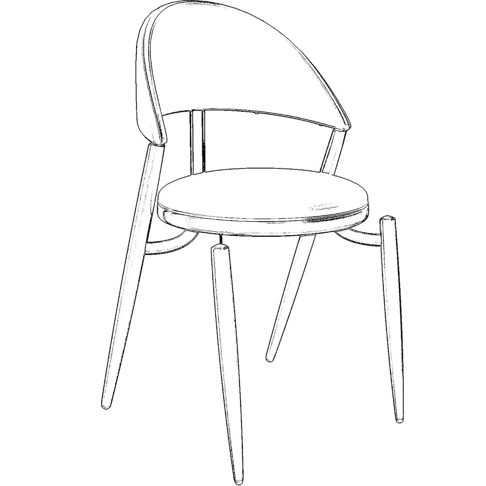 Venice Collection Modern Dining Chair In Black set of 4 in Light Grey. Picture 19