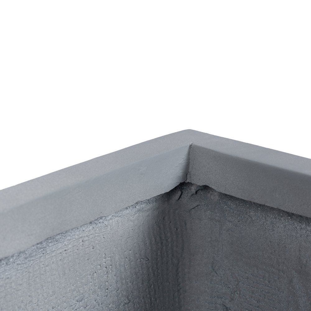 Flora Series Rectangle Poly Stone Planter in Grey 23.6 x 23.6, 47.2 Long. Picture 13