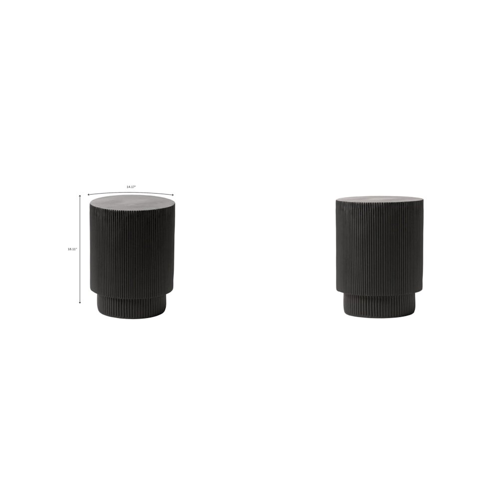 Eden Collection Fiberglass Outdoor Side Table in Black. Picture 13