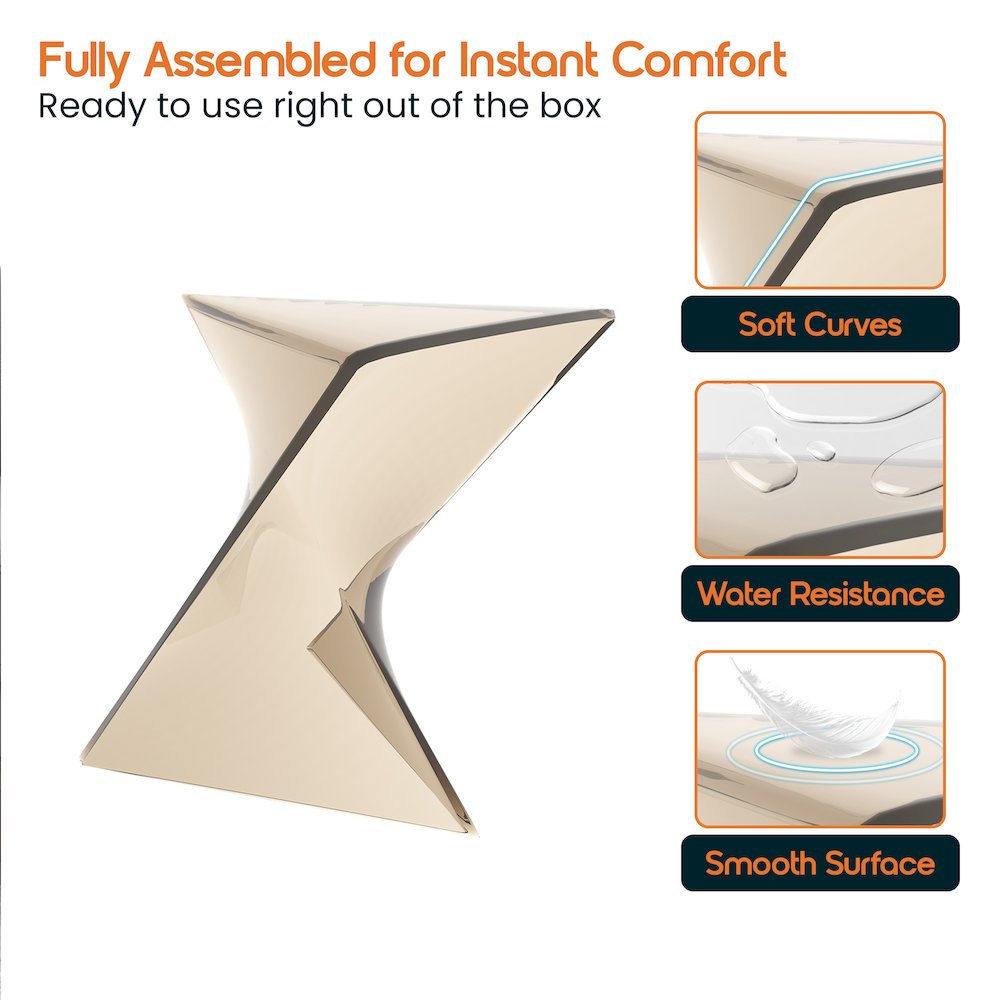 Randolph Modern Accent Side Table Indoor and Outdoor Use Transparant Amber. Picture 27