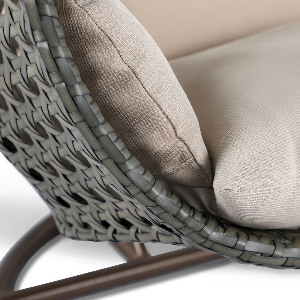 Beige Wicker Hanging 2 person Egg Swing Chair. Picture 6