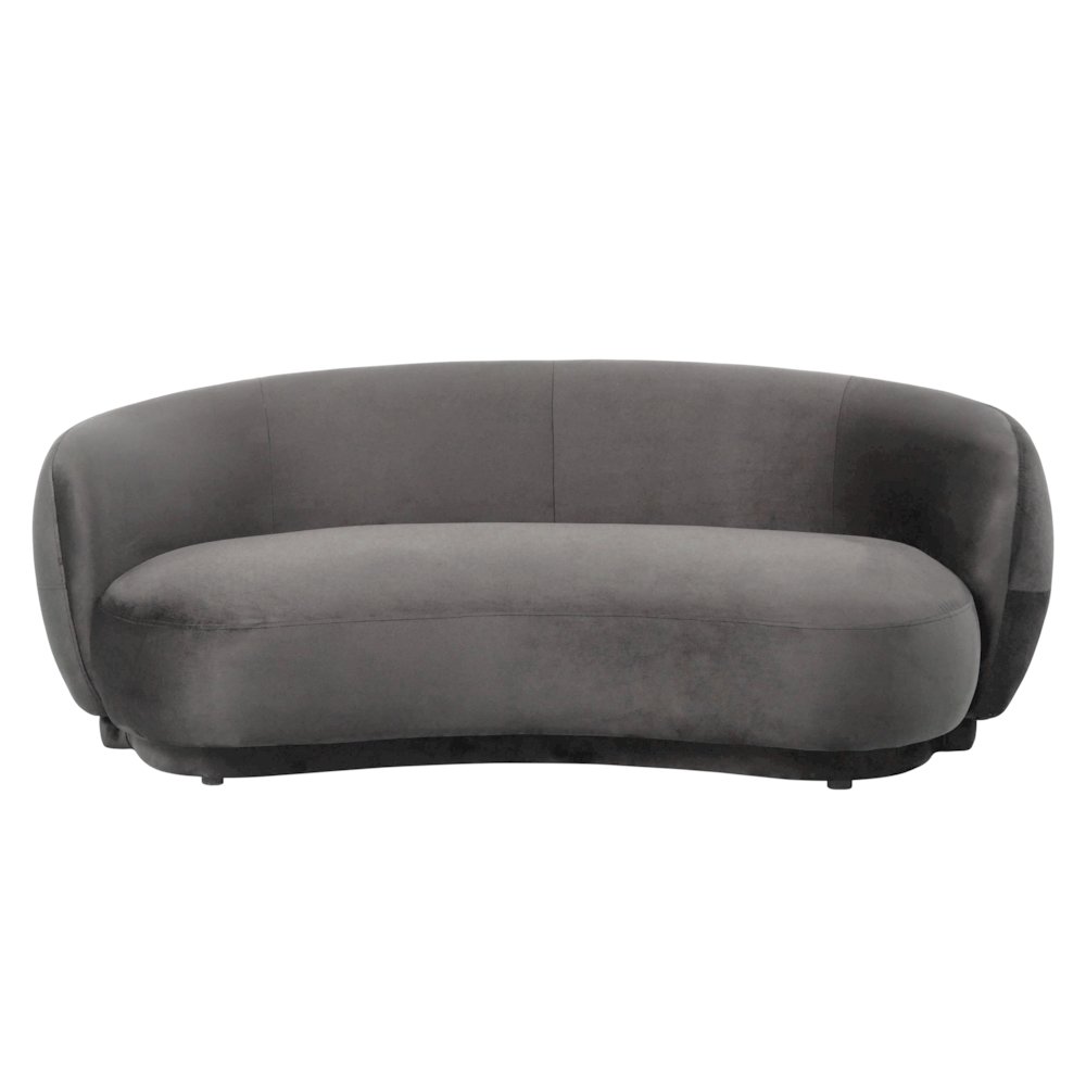 Faze Collection Modern Three Seater Sofa in Light Grey Velvet. Picture 5