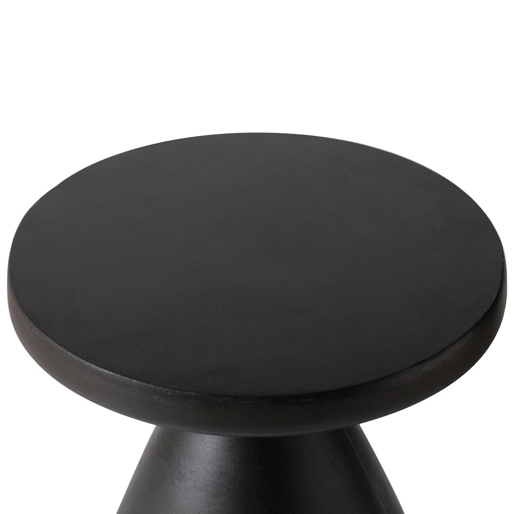 Dune Collection Fiberglass Outdoor Side Table in Black. Picture 20