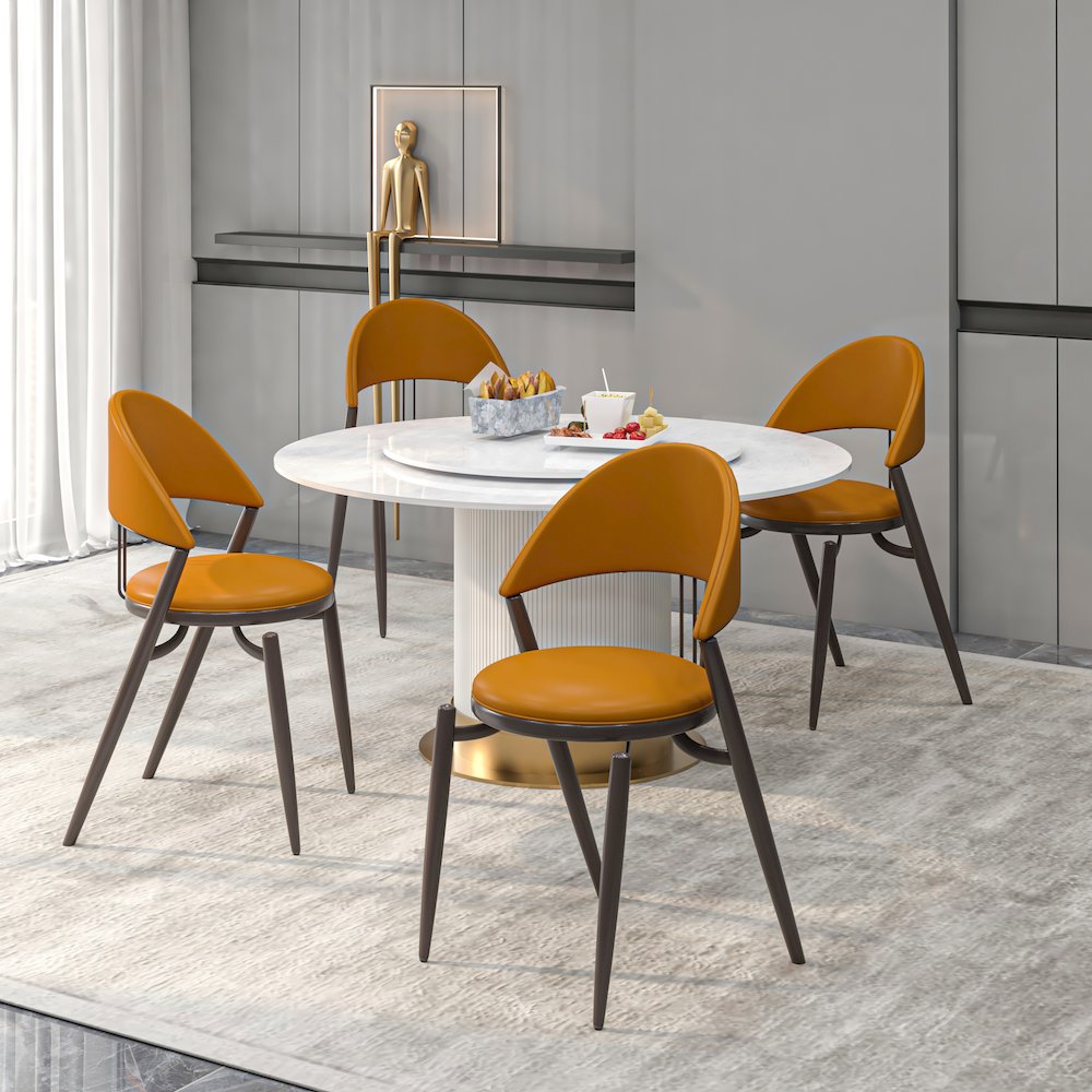 Venice Collection Modern Dining Chair In Light Brown. Picture 16
