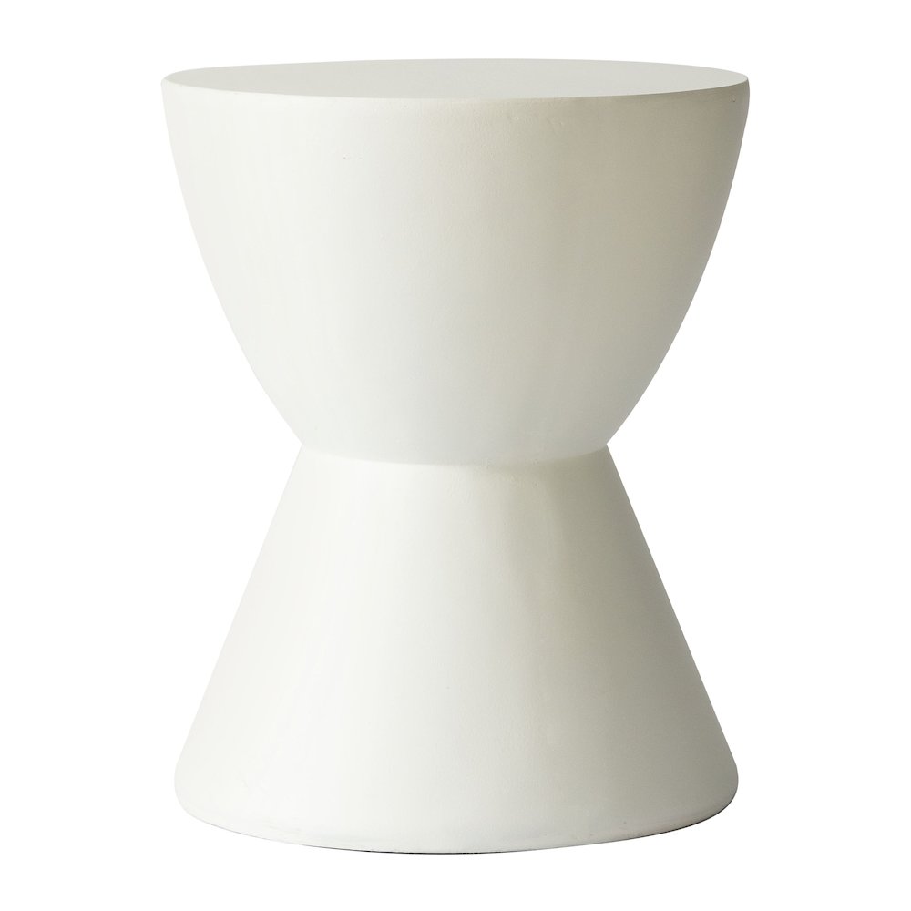 Loft Collection Fiberglass Outdoor Side Table in White. Picture 14