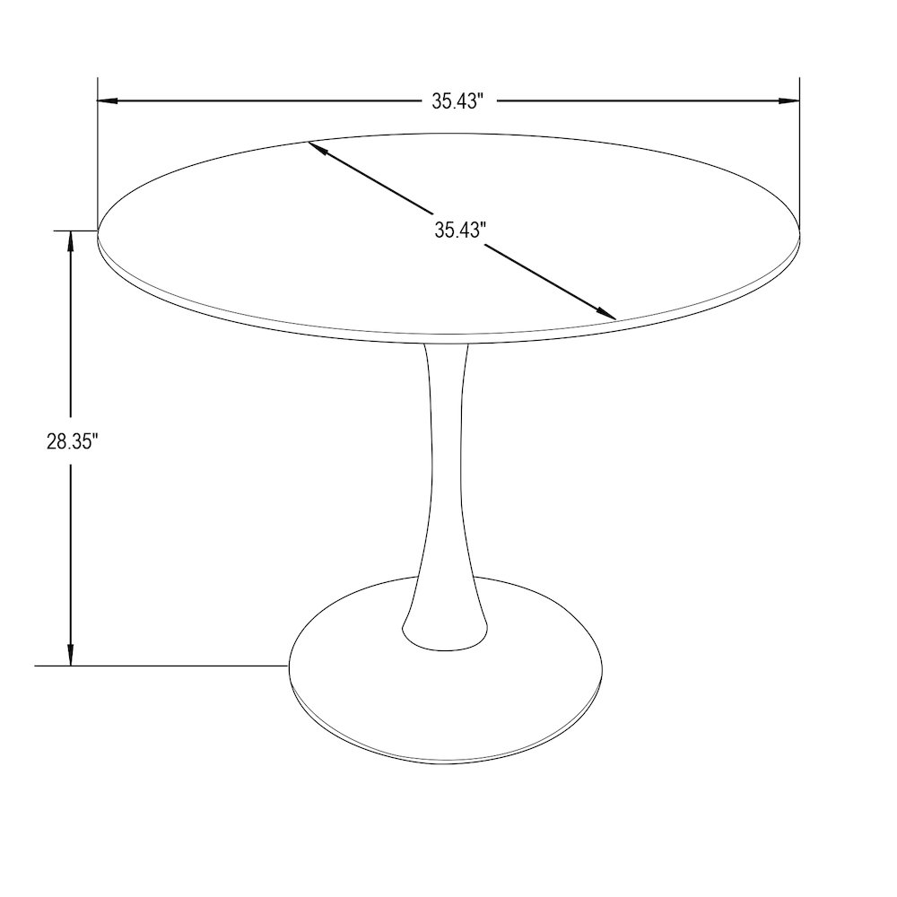 5-Piece Dining Set with 35" Round Dining Table. Picture 18