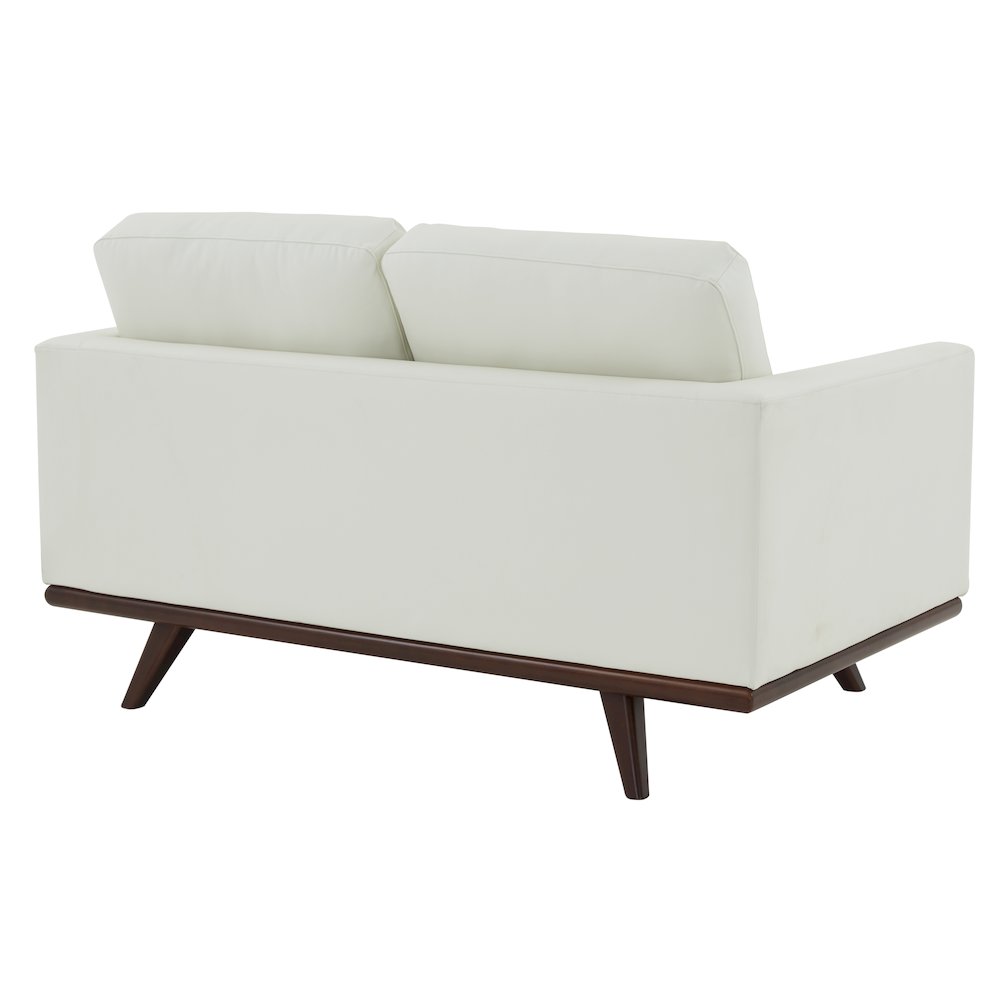Chester Modern Leather Loveseat With Birch Wood Base. Picture 5