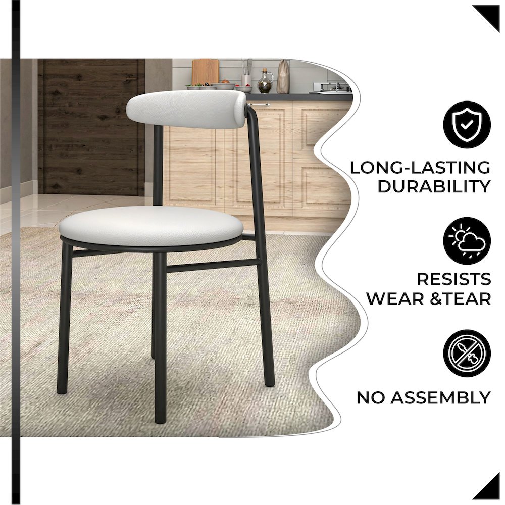 Lume Collection Modern Dining Chair in Grey Set of 2. Picture 2