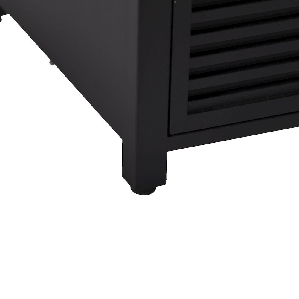 Walbrooke Patio Square Fire Pit and Tank Holder with Slats Design in Black. Picture 19