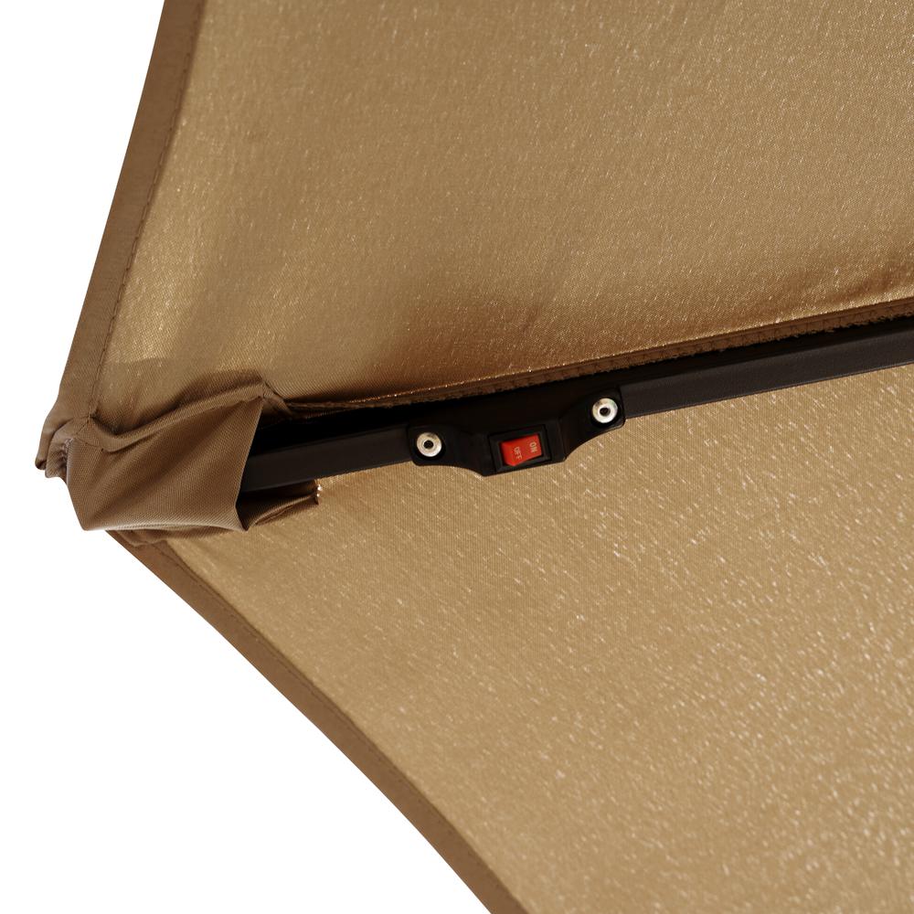 Outdoor 10 Ft Offset Cantilever Hanging Patio Umbrella With Solar Powered LED. Picture 7