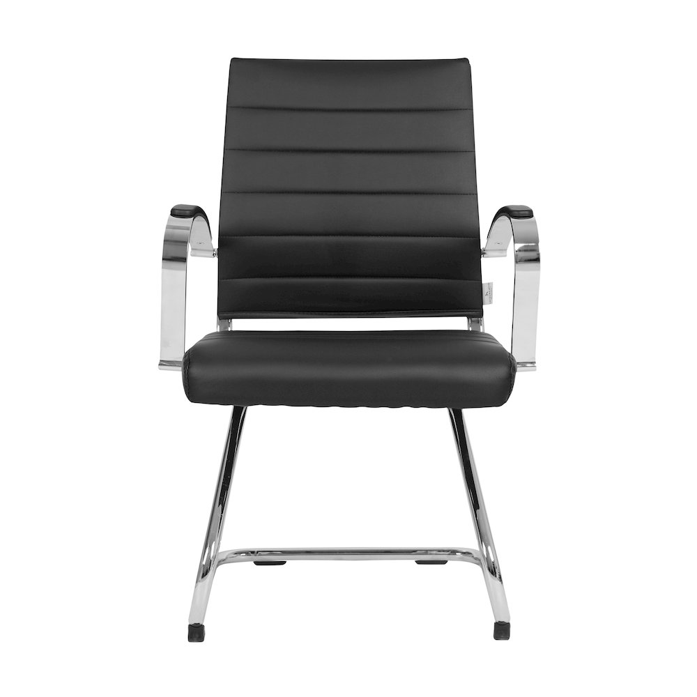 Benmar Home Leather Guest Office Chair in Black. Picture 13