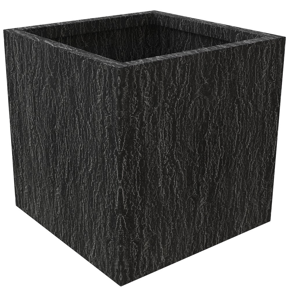 Verdura Series Cubic Poly Stone Planter in Dotted Blck 21.7 Cube. Picture 10