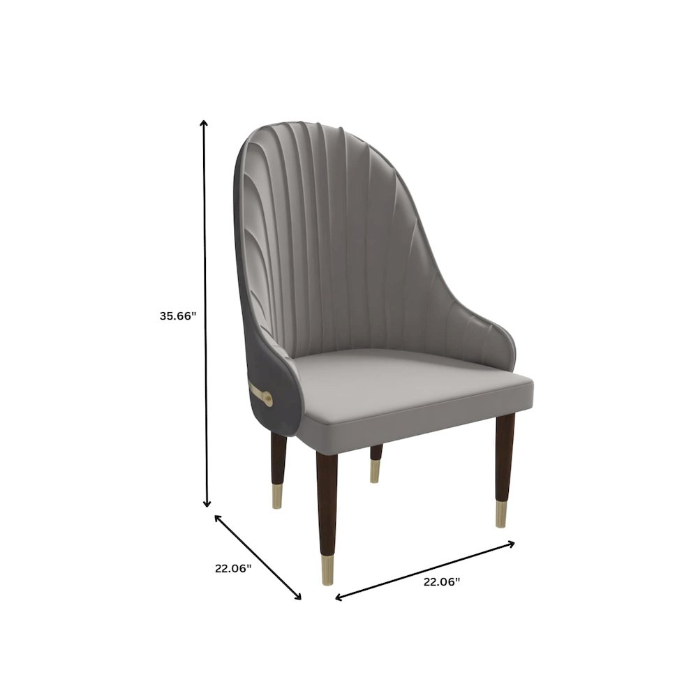 Elara Collection Wooden Dining Chair in Two-Tone Grey Set of 2. Picture 11