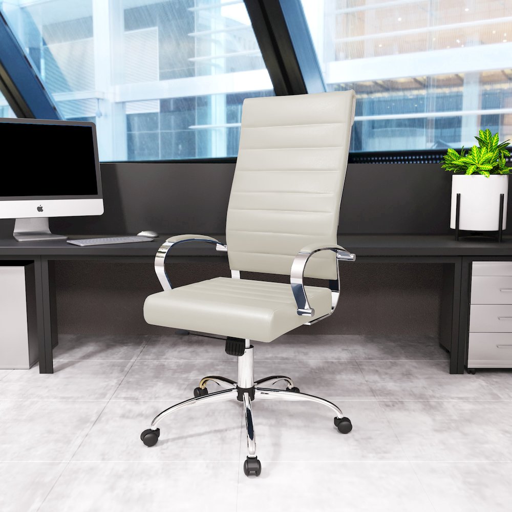 Benmar High-Back Leather Office Chair. Picture 10