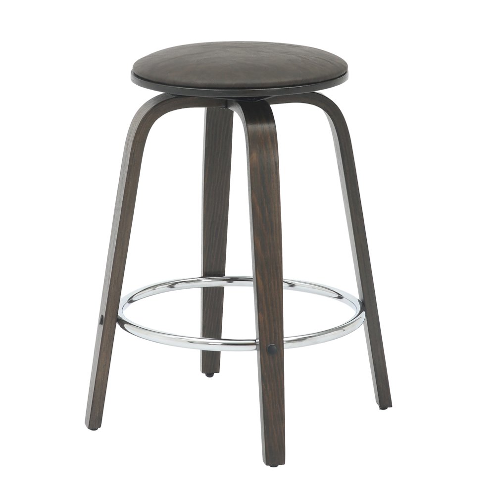 Wooden Counter Stool Pelya Collection Modern Style Walnut Glazed color in Brown. Picture 6