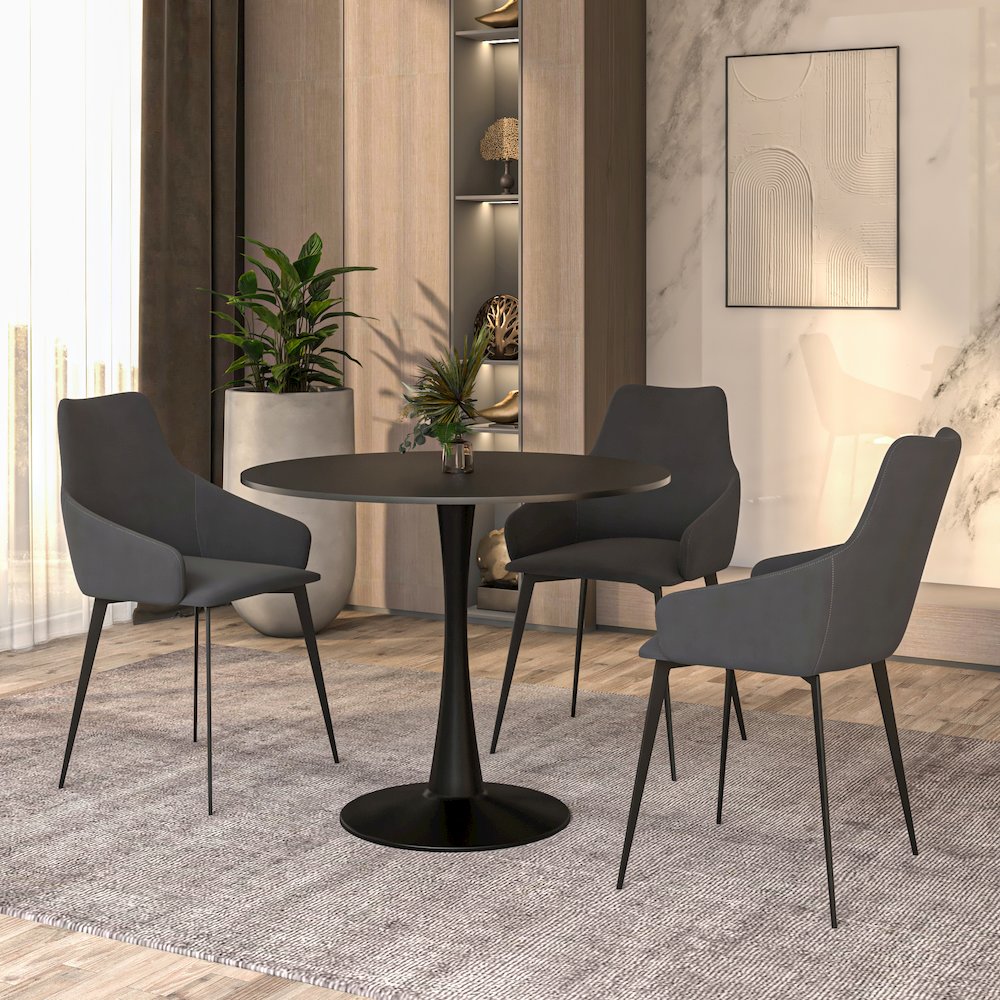 Bristol Mid-Century Modern Round Dining Table. Picture 17