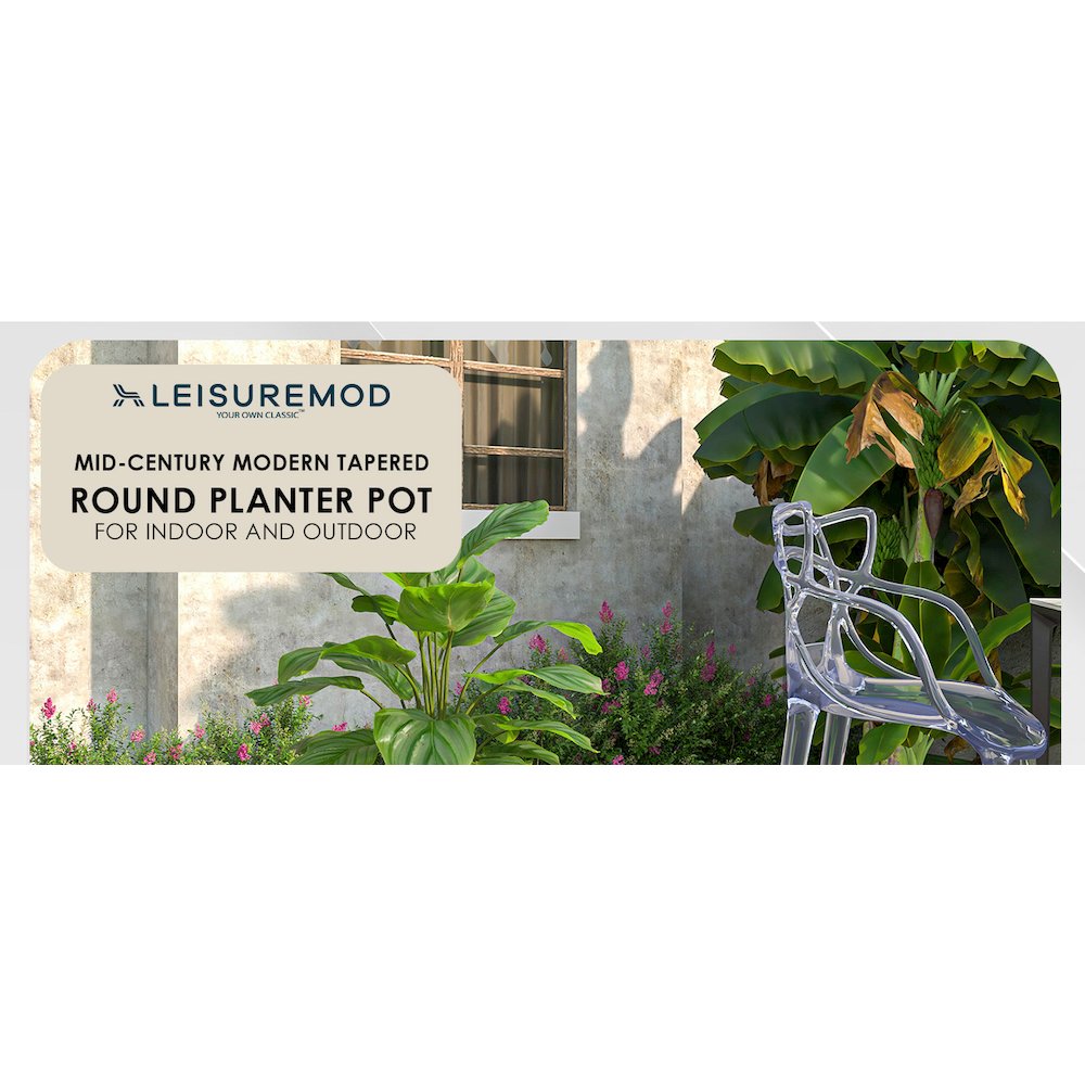 Dahlia Series Poly Stone Planter in Aged Concrete 17.5 Dia, 13.6 High. Picture 1