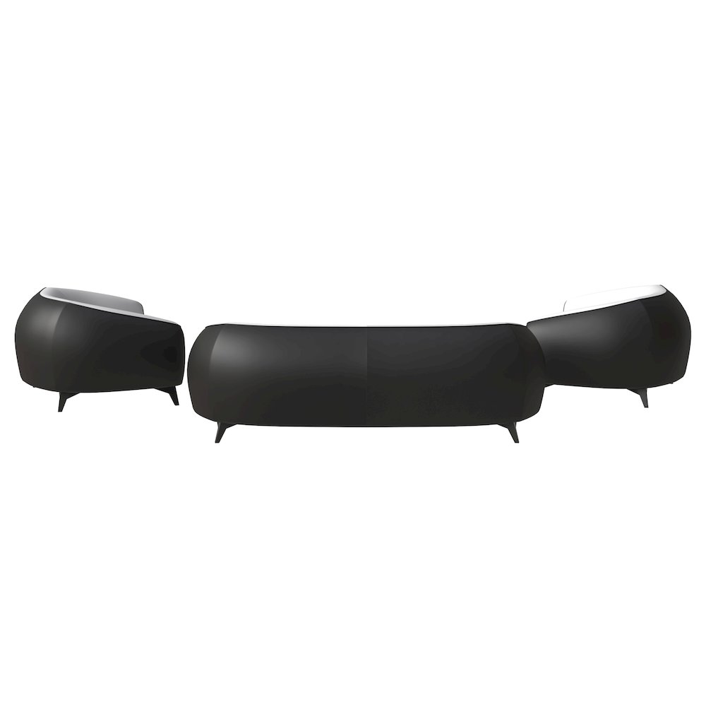 Opula Collection Sofa Set, 2 Single Seaters, and 3 seater In Black\White. Picture 7