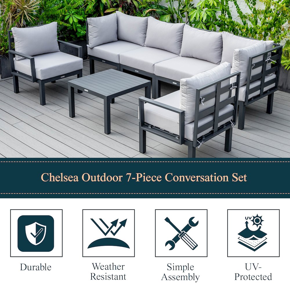 Chelsea 7-Piece Patio Sectional And Coffee Table. Picture 41
