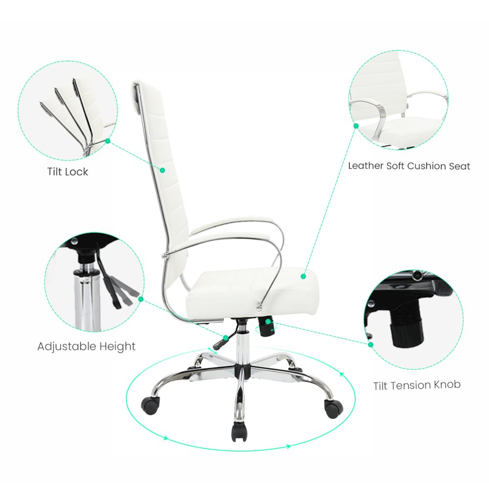 Benmar High-Back Leather Office Chair. Picture 6