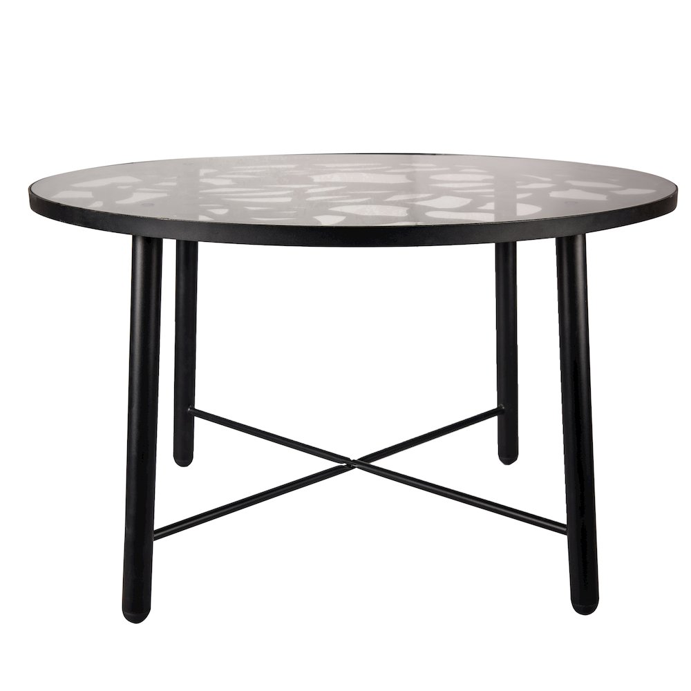 Devon Tree Design Glass Top Aluminum Base Indoor Outdoor Dining Table. Picture 2