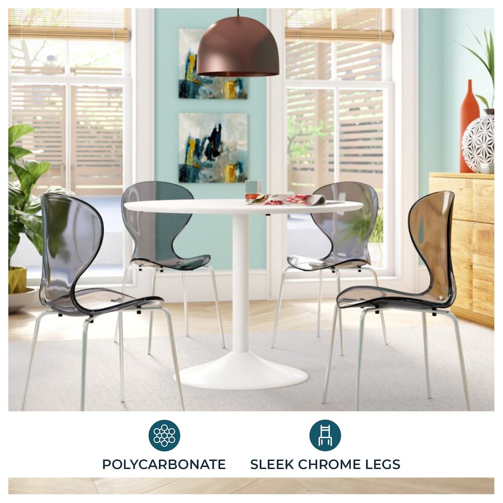 Modern Oyster Transparent Side Chair. Picture 20