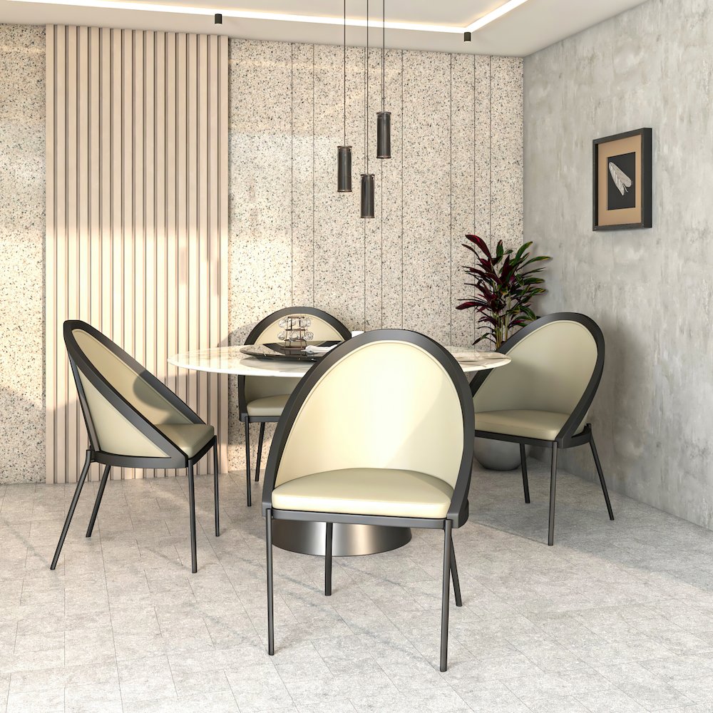 Urbane Collection Modern Dining Chair With Olive Green. Picture 14