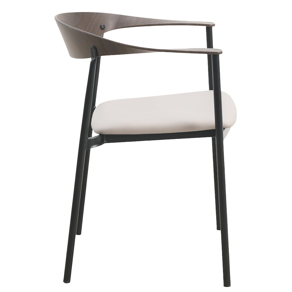 Kora Collection Modern Dining Chair in Taupe. Picture 6