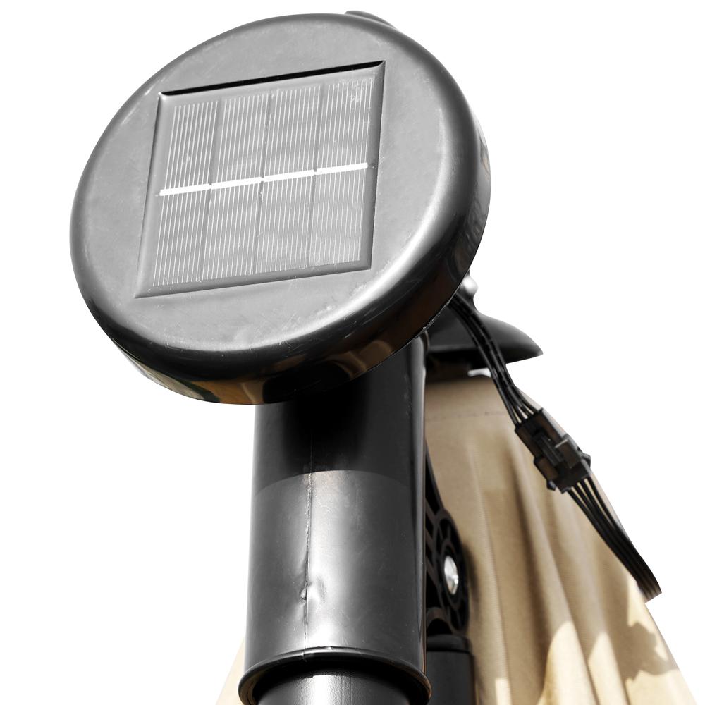 Outdoor 10 Ft Offset Cantilever Hanging Patio Umbrella With Solar Powered LED. Picture 10