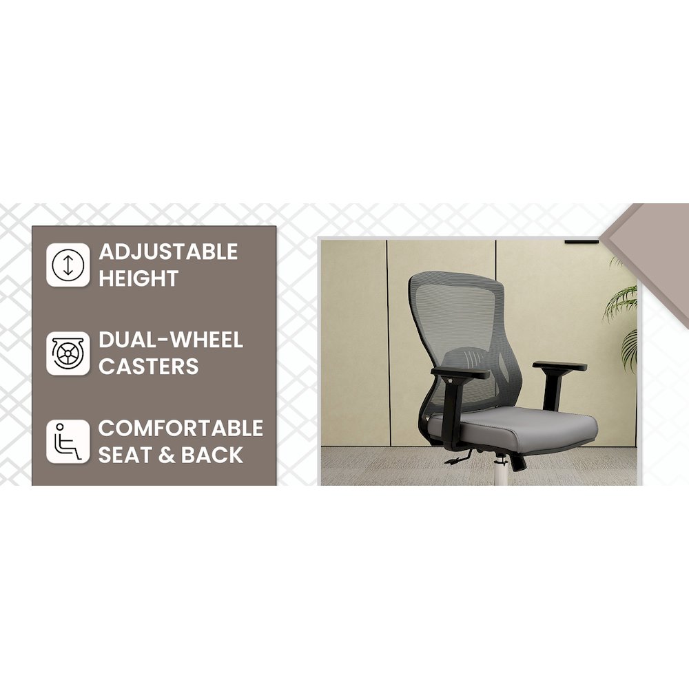 Office Adorit Series Office Task Chair In Grey. Picture 4